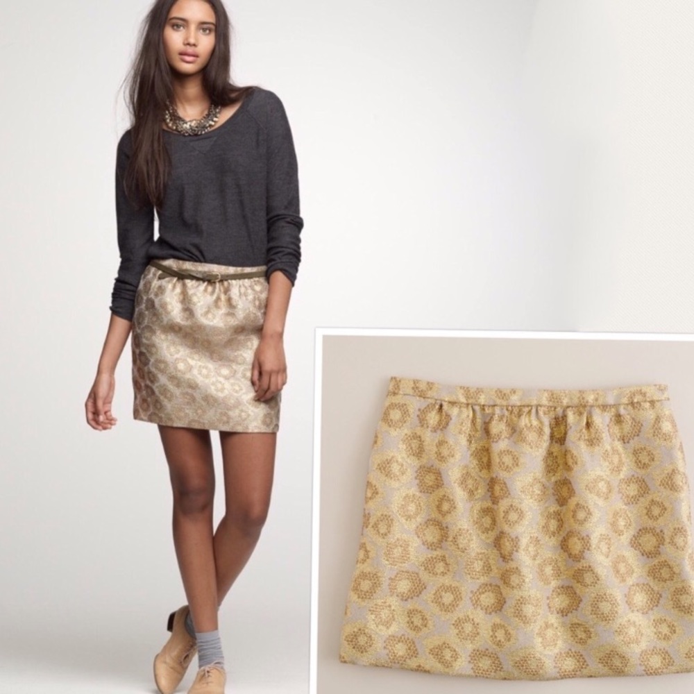 J.Crew Metallic Abstract Floral Mini Skirt